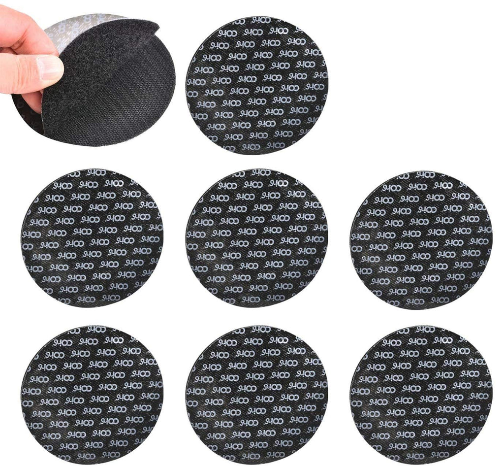  [AUSTRALIA] - 8 Pack Hook Loop Tape Dots Round Self Adhesive Perfect for Home or Office (4 inch Diameter, Black)