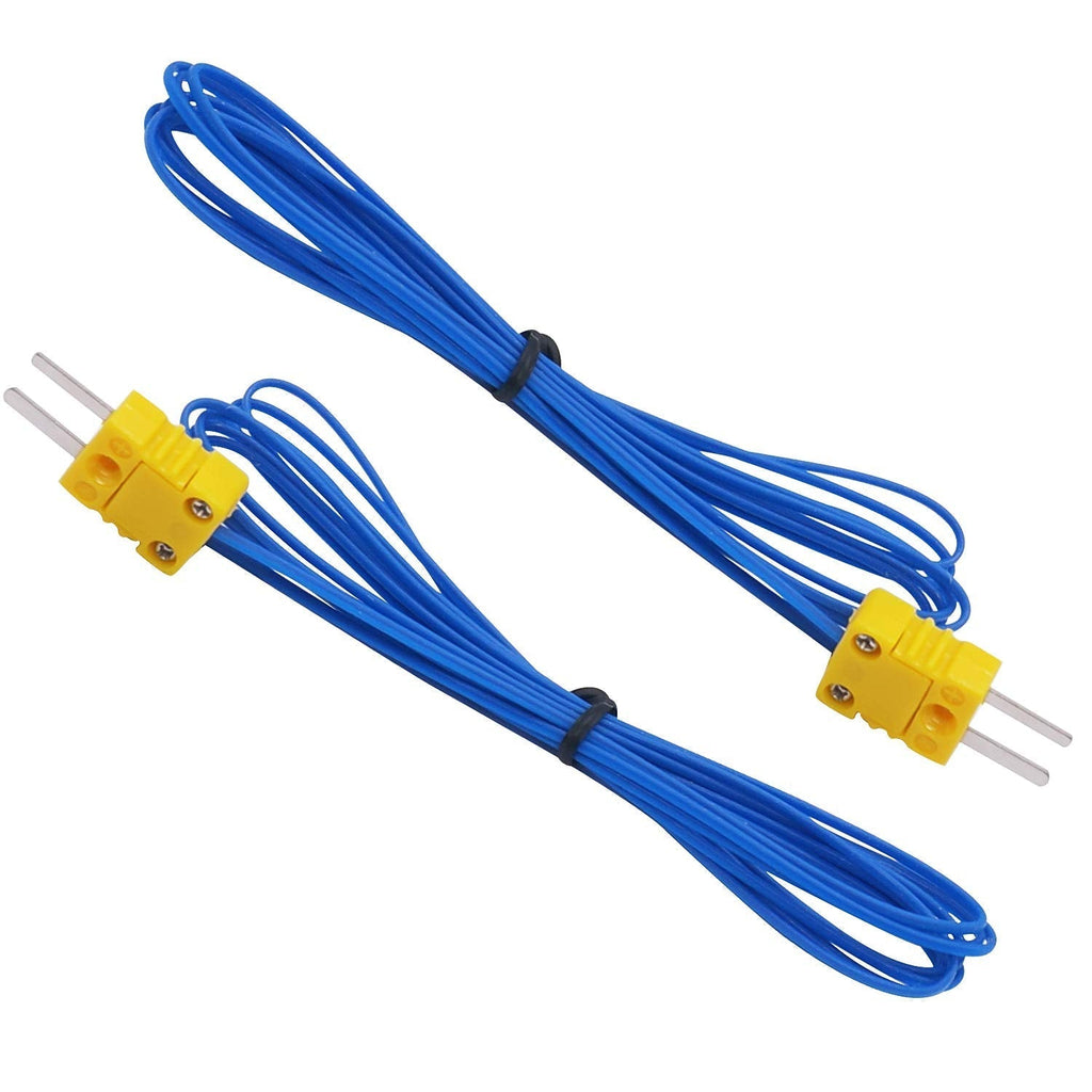  [AUSTRALIA] - TWTADE 2pcs 2M K Type Mini-Connector Thermocouple Temperature Probe Sensor Measure Range -50~250°C MT-2m