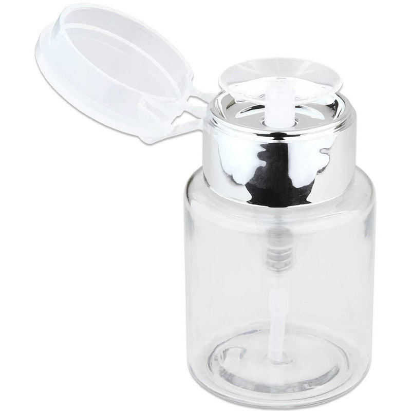 PANA Professional 3.3 oz. Silver Side Lid with Clear No-Labeled Push Down Liquid Pumping Dispenser Empty Bottle - LeoForward Australia