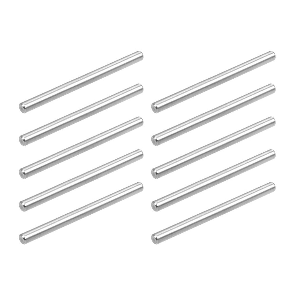  [AUSTRALIA] - uxcell 10Pcs 3mm x 40mm Dowel Pin 304 Stainless Steel Pegs Support Shelves Silver Tone