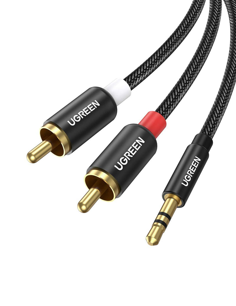 UGREEN 3.5mm to 2RCA Cable Nylon Braided Audio Auxiliary Adapter Stereo Y Splitter Cord for Smartphone Speakers Tablet HDTV MP3 Player (3ft) 3FT - LeoForward Australia