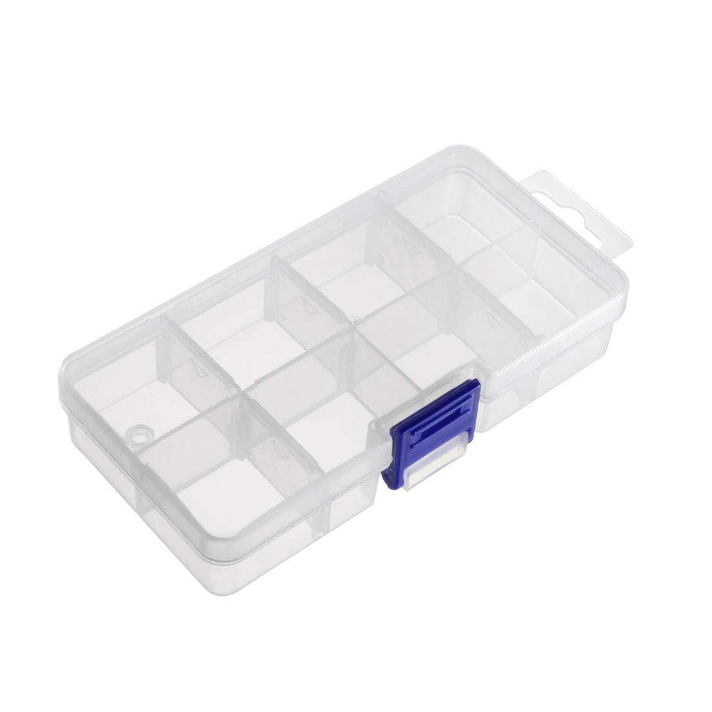  [AUSTRALIA] - uxcell Component Storage Box - PP Adjustable 8 Grids Electronic Component Containers Tool Boxes Clear White 137x67x30mm