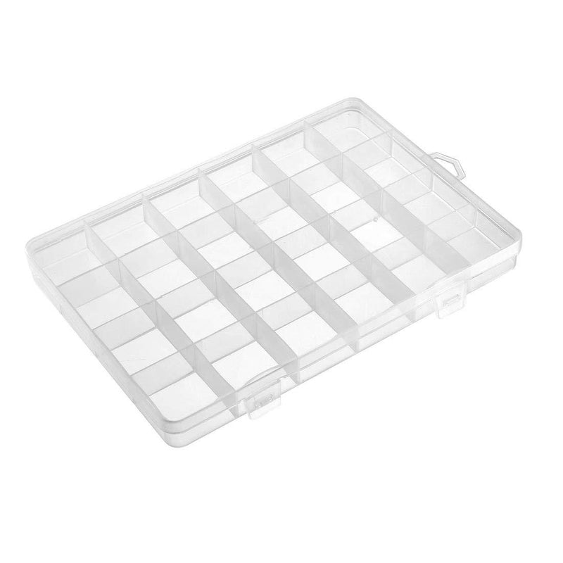  [AUSTRALIA] - uxcell Component Storage Box - PP Fixed 24 Grids Electronic Component Containers Tool Boxes Clear White 193x135x21mm