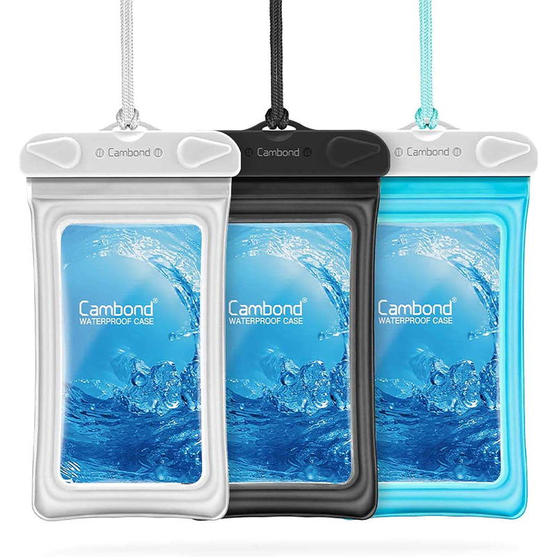  [AUSTRALIA] - Waterproof Phone Pouch, Cambond 3 Pack Floating Waterproof Phone Case, Water Proof Cell Phone Pouch Dry Bag for iPhone 12 Pro Max XR X 8 7 Plus Galaxy up to 6.5", Cruise Ship Beach Kayaking Travel