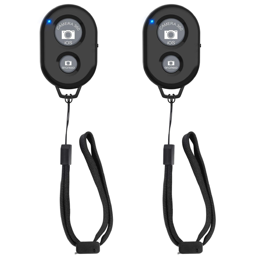  [AUSTRALIA] - Wireless Camera Remote Shutter for Smartphones (2 Pack), zttopo Wireless Phone Camera Remote Control Compatible with iPhone/Android Cell Phone - Create Amazing Photos and Selfies, Wrist Strap Included