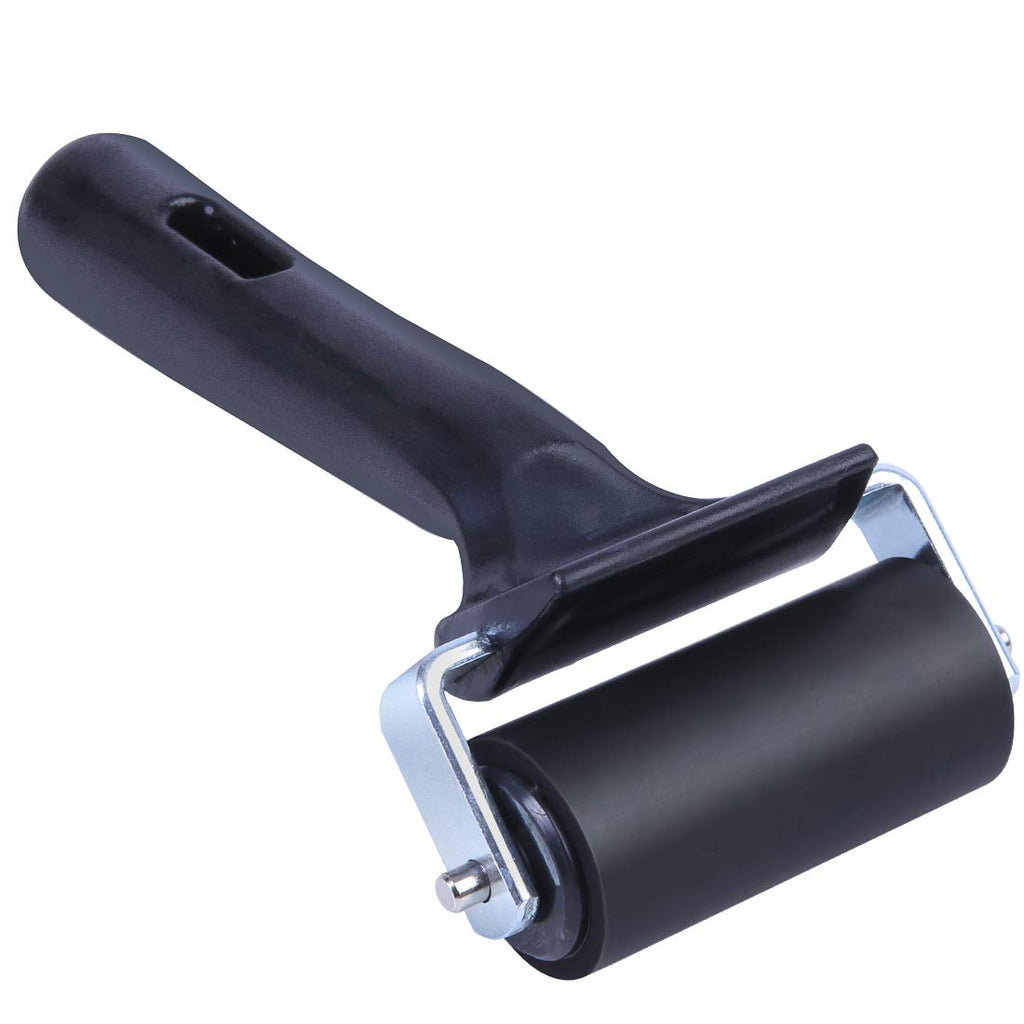  [AUSTRALIA] - 2.5 Inch Rubber Roller, Paint Brayer, Heavy Duty Steel Frame Art Craft Tool, Ideal for Anti Skid Tape Construction Tools, Print, Ink and Stamping Tools (Black)