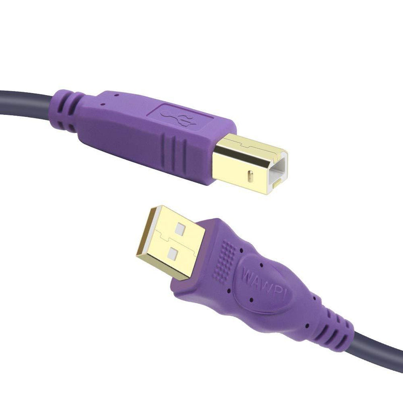 WAWPI Printer Cable 25 feet, USB 2.0 Cable A-Male to B-Male for Printer/Scanner (25 ft) 25 Feet/8m - LeoForward Australia