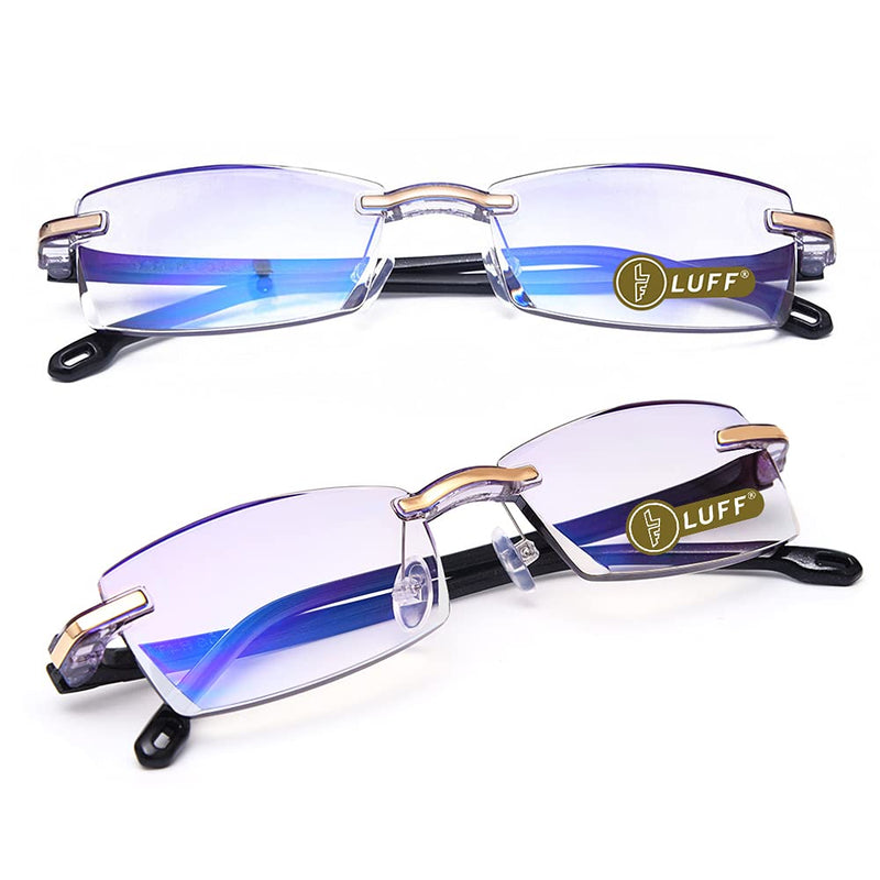  [AUSTRALIA] - LUFF Premium Computer Reading Glasses Blue Light Blocking Diamond Cut Edge Design Spectacle Readers for Women 1.5 x