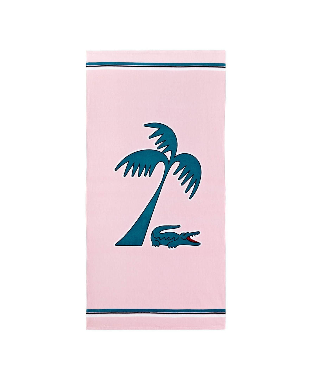  [AUSTRALIA] - Lacoste Murphy 100% Cotton Beach Towel, 36" W x 72" L, Pink/Teal Palm