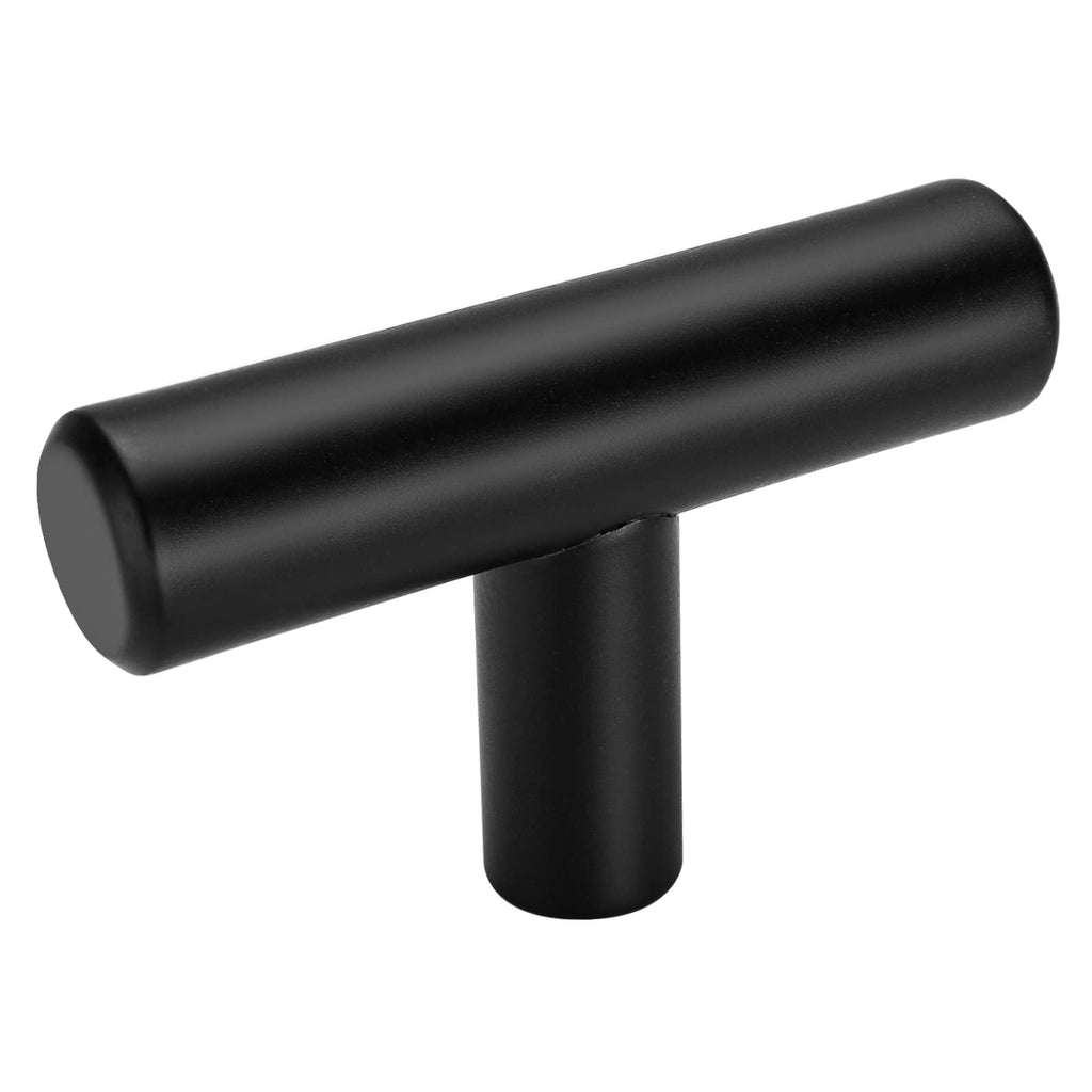  [AUSTRALIA] - 5Pack goldenwarm Black Cabinet Door Knobs T Bar Pull Knobs Drawer Knobs Cupboard Hardware - LS201BK Modern Bedroom Furniture Bar Knobs Single Hole Black Knobs 5 Pack