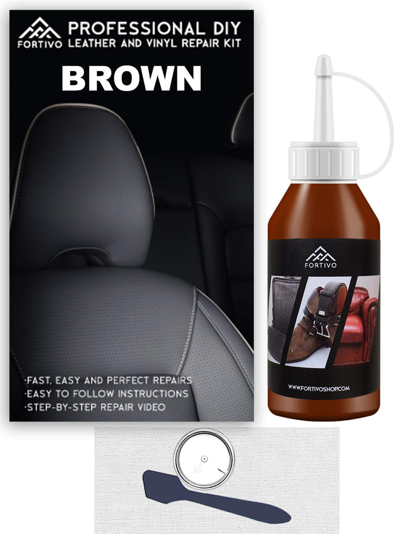  [AUSTRALIA] - Brown Leather Repair Kits for Couches - Vinyl Repair Kit | Furniture, Car Seats, Sofa, Jacket, Purse, Belt, Shoes | Genuine, Italian, Bonded, Bycast, PU, Pleather |No Heat Required | Repair & Restore