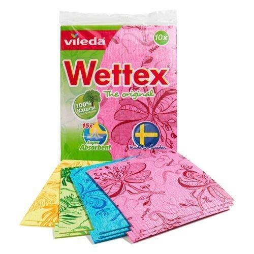 Wettex The Original 10-Pack Swedish Superabsorbent Dishcloth Pink, Blue, Yellow and Green - LeoForward Australia