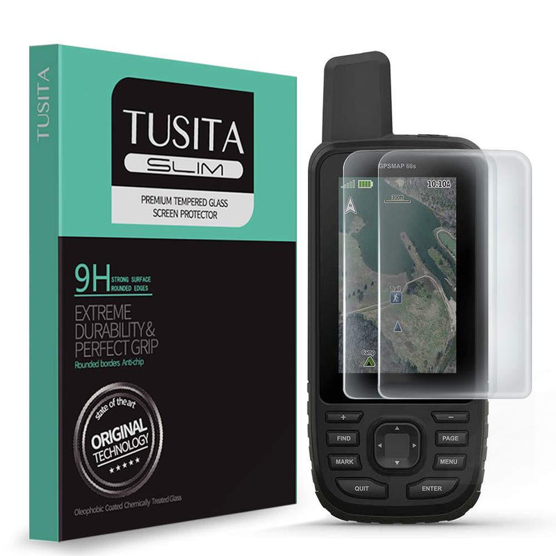 TUSITA [2-PACK] Tempered Glass Screen Protector Bundle Compatible with Garmin GPSMAP 66i 66s 66st 66sr - HD Clarity Protective Film - Handheld GPS Accessories - LeoForward Australia