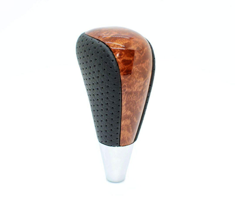  [AUSTRALIA] - SHIFTIN Leather Wood Gear Shift Knob for Toyota Avalon Yaris 4Runner Land Cruiser Sienna Camry Solara Tacoma and Lexus ES300 ES330 GS300 GS400 GS430 SC (Punched Black Leather/Golden Maple Wood) Punched Black Leather / Golden Maple Wood