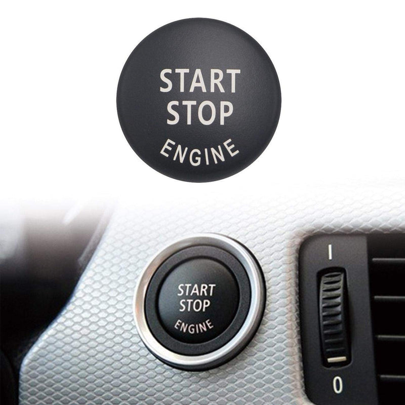 Partol Car Engine Start Stop Switch Button Cover For BMW E60 E70 E71 E72 E83 E84 E90 E91 E92 E93 3/5 Series, Engine Switch Power Ignition Start Stop Button Replacement (Black) - LeoForward Australia
