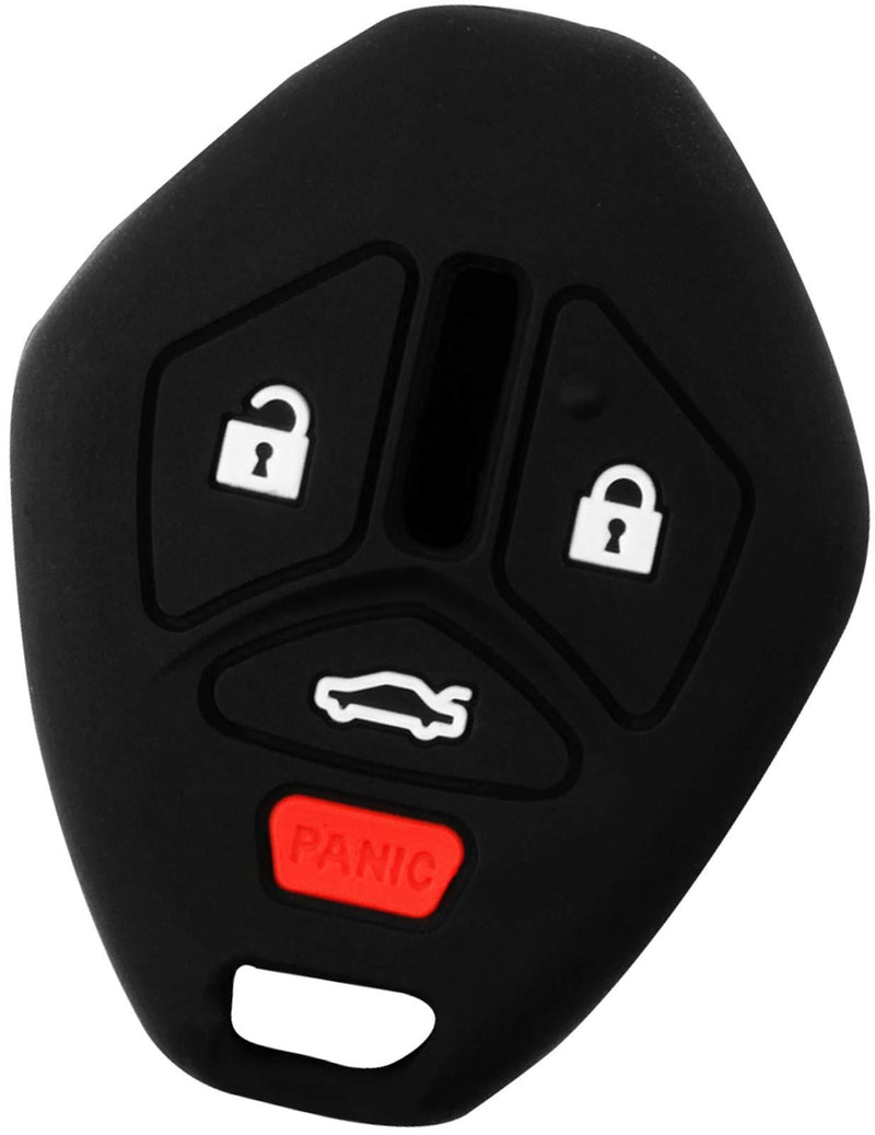  [AUSTRALIA] - KeyGuardz Keyless Entry Remote Car Key Fob Outer Shell Cover Rubber Protective Case For Mitsubishi Black