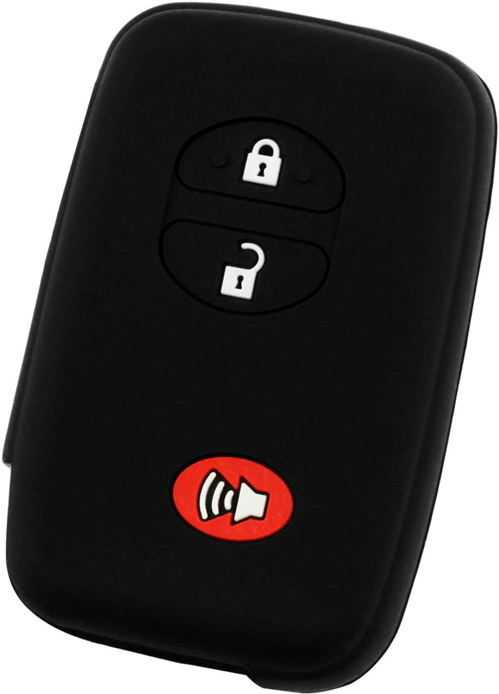  [AUSTRALIA] - KeyGuardz Keyless Entry Remote Car Smart Key Fob Shell Cover Soft Rubber Case for Toyota Rav4 Highlander Venza 4Runner Landcruiser Black