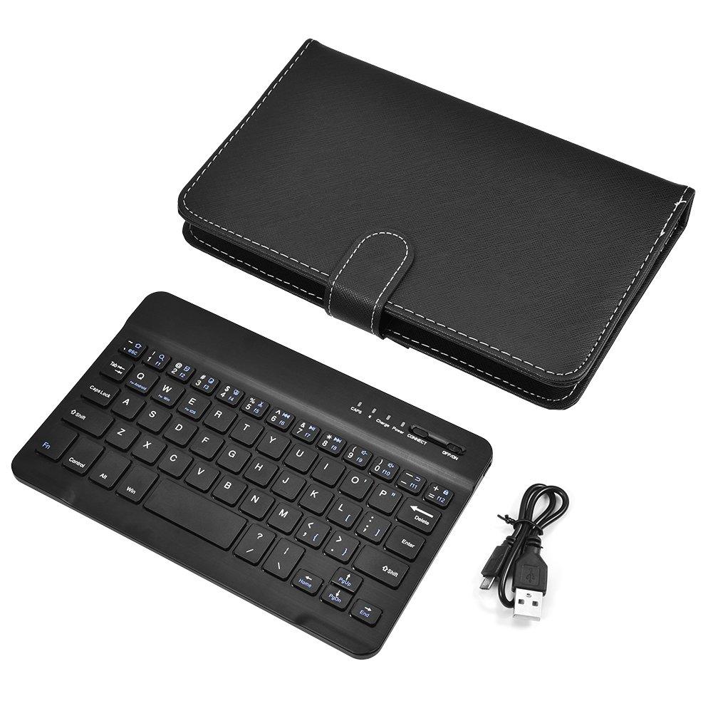  [AUSTRALIA] - Bewinner Universal 2-in-1 Phone Keyboard Flip Case - Phone Folio Stand Case Cover+Detachable 3.0 Bluetooth Keyboard - Suitable for 4.5"-6.8" Bluetooth Cell Phone(Black)