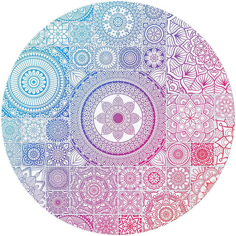 BOSOBO Mouse Pad, Vintage Mandala Mouse Mat, Cute Round Mouse Mat with Design, Small Stitched Edge Non-Slip Rubber Circular Floral Mouse Pad Desk Accessories for Teen Girls and Women, 7.9 x 7.9 Inch - LeoForward Australia