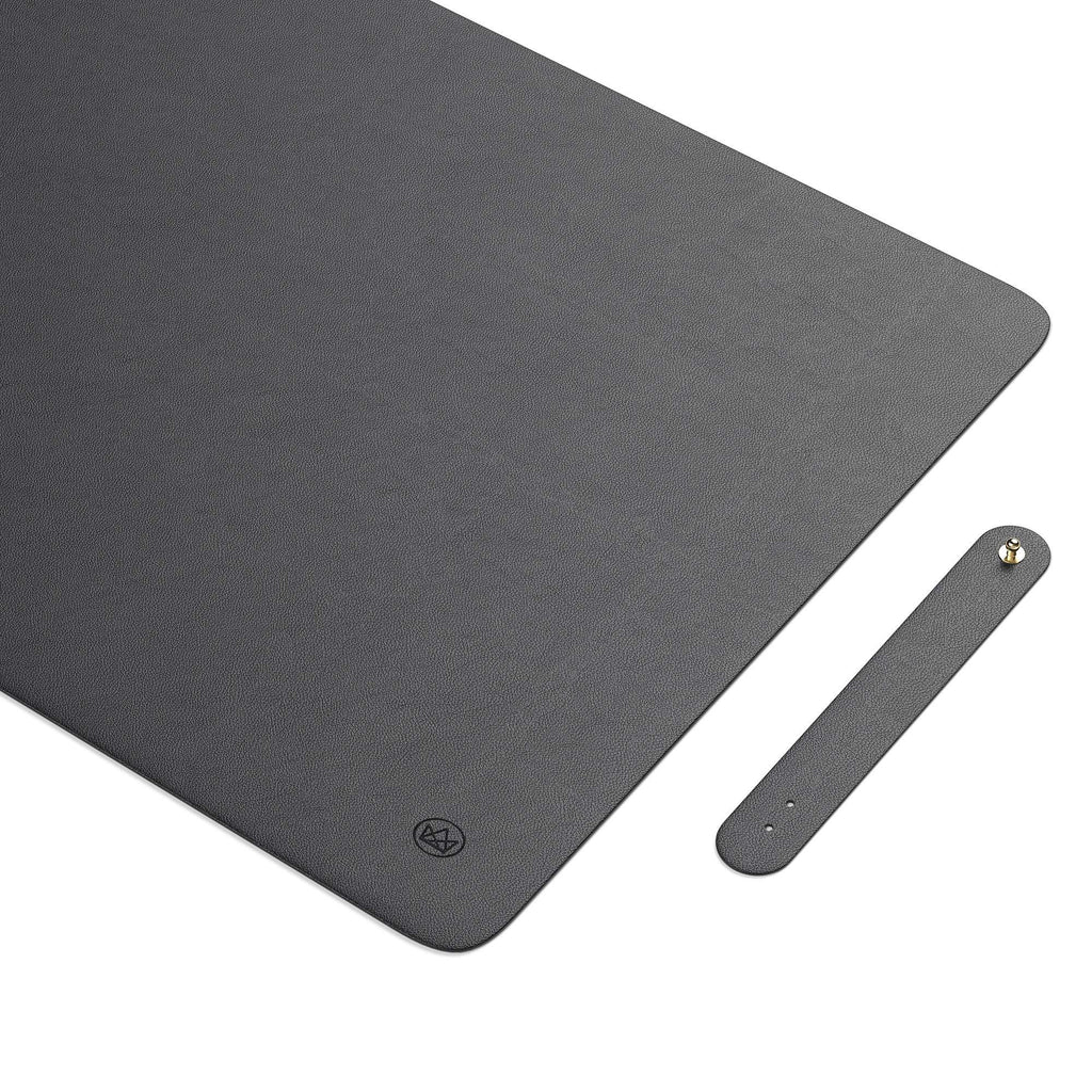 Uncrowned Kings Desk Pad - 31.5 X 15.7 Inches Premium Home Office Desk Mat Protector for Wooden/Glass Desktops - Black Vegan Leather - Waterproof - Extended Mouse Pad-Smooth for Writing – Desk Blotter 31.5” X 15.7” - LeoForward Australia