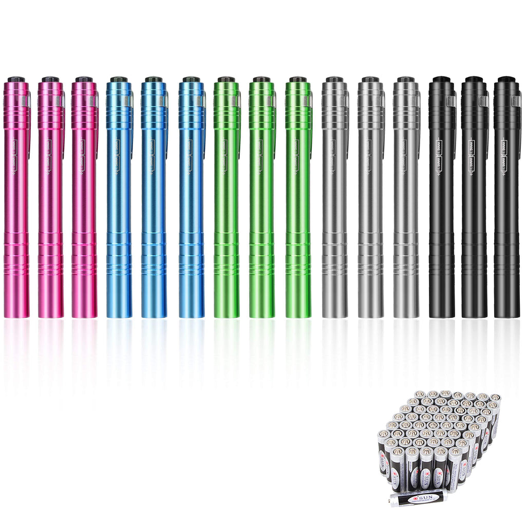 SEAMAGIC 15-Pack LED Penlight - Pocket Pen Light Flashlight with Clip, 30-Piece Dry Batteries Included, Perfect for Inspection, Repairing, Night Shift, Camping and Training Course - LeoForward Australia