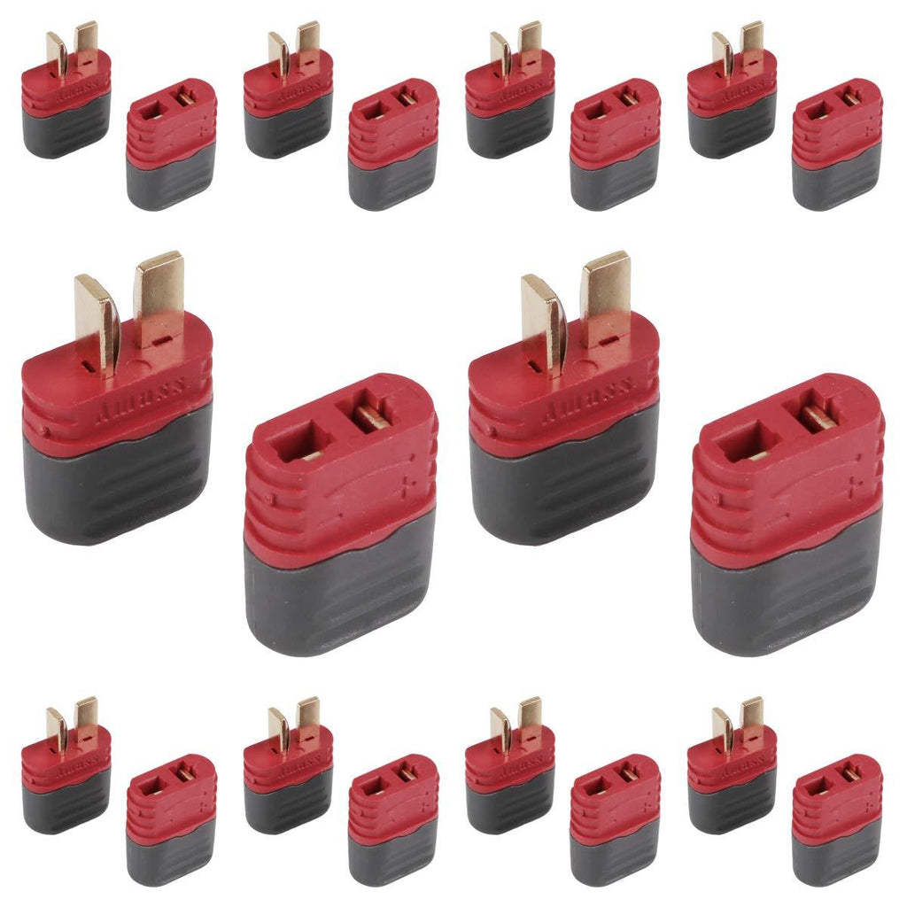 Innovateking 20 Pcs Upgraded T Plug Connectors Deans Style with Protection Cover for RC LiPo Battery Motor ESC Controller of RC Car Plane (10 Male Connectors and 10 Female Connectors) - LeoForward Australia