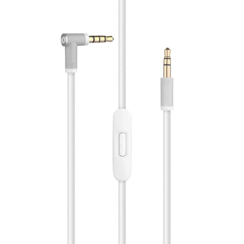  [AUSTRALIA] - EARLA TEC Replacement Audio Cable Cord Wire with in line Microphone and Control for Beats by Dr Dre Headphones Solo Studio Pro Detox Wireless Mixr Executive Pill (White) White