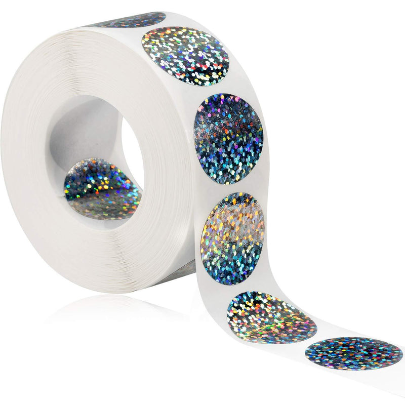1000 Pieces Scratch Off Sticker Round Labels (Glitter Colorful, 1 x 1 Inch Circle) - LeoForward Australia