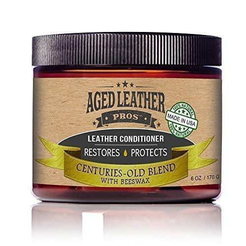  [AUSTRALIA] - Aged Leather Pros All-Natural Leather Conditioner Cream Best Organic Leather Care for New & Old Leather Jackets, Boots, Gloves, Any Genuine Leather | Made in USA, 6 oz balm