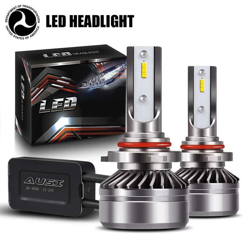  [AUSTRALIA] - AUSI All-in-One 9005 9145 9140 H10 High Beam LED Headlight Bulbs D6 Series CSP Chips Conversion Kit 6000K Cool White,Adjustable Beam IP65(2 Pack)