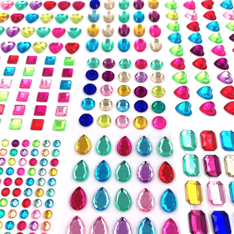  [AUSTRALIA] - 365pcs Jewels Stickers Gem Stickers Rhinestone for Crafts Sticker Gems Self Adhesive Bling Jewels