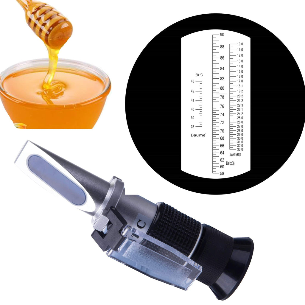 HunterBee honey maple syrup brix refractometer  /58-90 brix 10-33 moisture meter /homebrew sucrose brewing sugar aichose hydrometer/beekeeping  supply ATC - LeoForward Australia