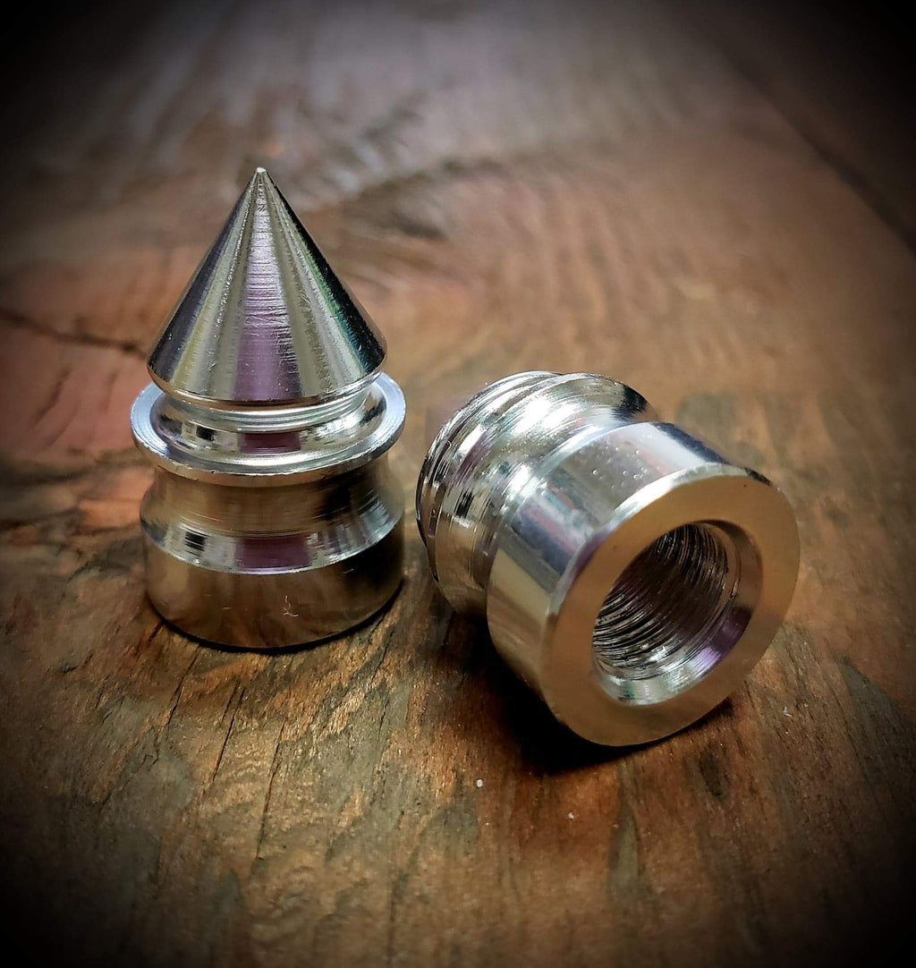  [AUSTRALIA] - Kustom Kapz Chrome Spike Tire Valve Cap Pair Motorcycle ATV Harley Truck Hotrod Cycle Trailer rv