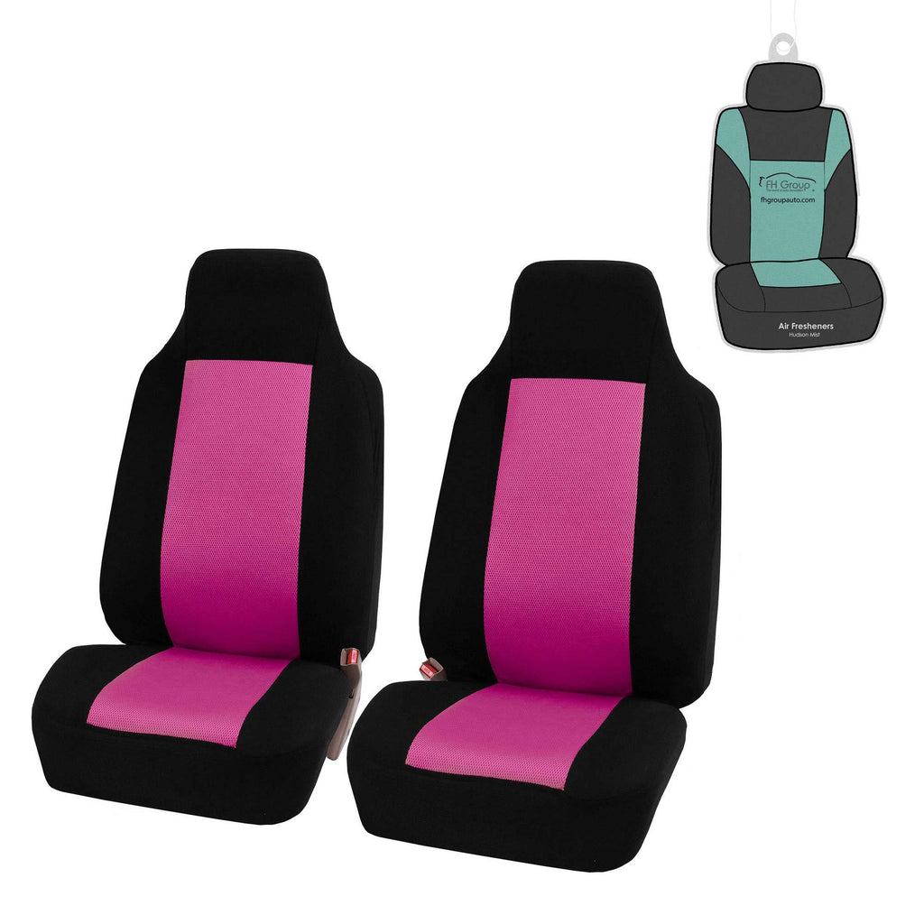  [AUSTRALIA] - FH Group FB102102 Classic Cloth Seat Covers (Pink) Front Set with Gift – Universal Fit for Cars Trucks & SUVs