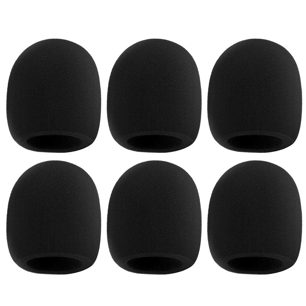  [AUSTRALIA] - Moukey Microphone Mic Covers Foam Handheld Mic Windscreen, Black Top Grade 6 Pack For SM58, E835