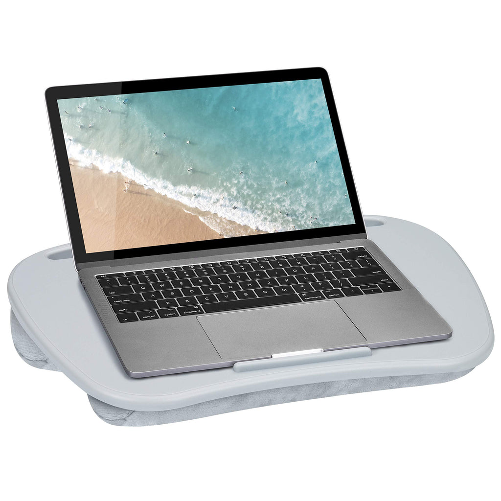 LapGear Mydesk Lap Desk with Device Ledge and Phone Holder - Cool Gray - Fits Up to 15.6 Inch Laptops - Style No. 44435 - LeoForward Australia