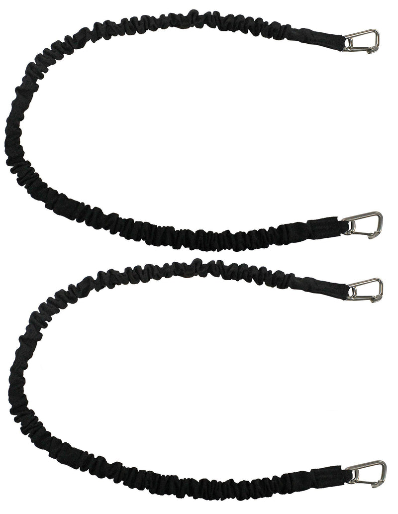  [AUSTRALIA] - Extreme Max Black 60" 3006.2774 BoatTector High-Strength Line Snubber & Storage Bungee, Value 2-Pack-60 with Compact Hooks 60" with Compact Hooks