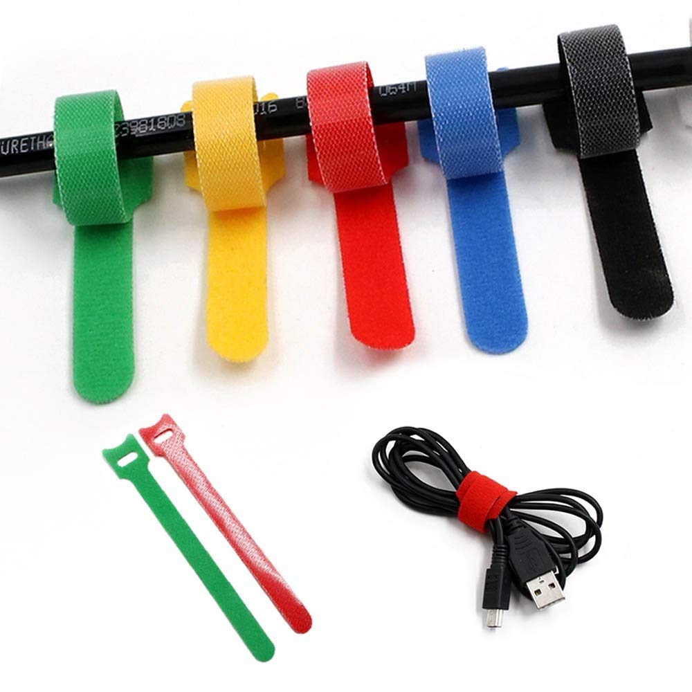  [AUSTRALIA] - RED SHIELD Reusable Zip Cable Ties. Organize Cables with Hook and Loop Strap Fastener. Flexible, Adjustable, Microfiber Cloth & Releasable Ties. Great Wrap Management. 5 Colors, 50 Pcs & 6 Inches.