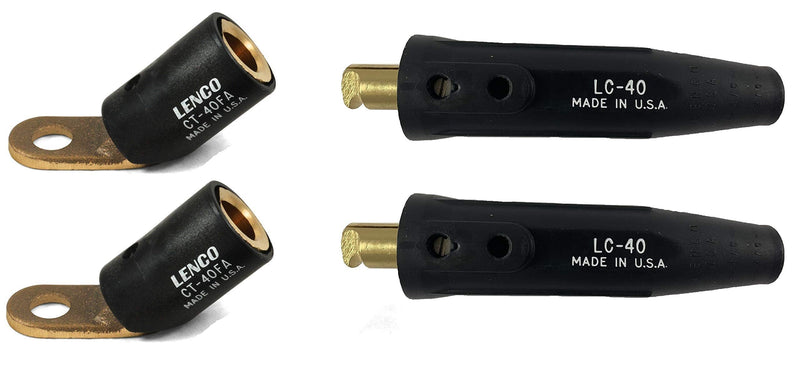  [AUSTRALIA] - Combo: 2 Each Lenco 08030 CT-40FA Terminal Lug & 2 Each LC-40 Cable Connector 05053 for Cable Sizes 1/0-2/0