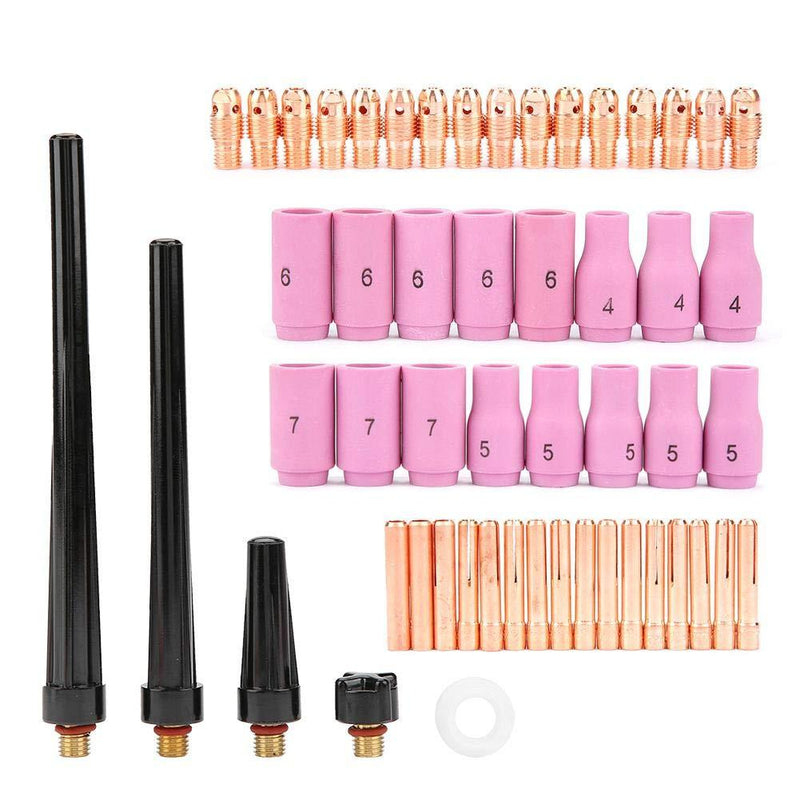  [AUSTRALIA] - Welding Torch Parts,53pcs TIG Welding Torch Body Parts Gas Lens Nozzle Collet Cup Kit for WP-9 20 25