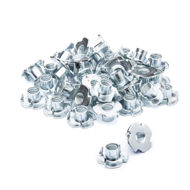  [AUSTRALIA] - POWERTEC 5/16"-18 x 5/16" QTN1111 4 T 50 Pack | Pronged Tee Nuts 5/16 Inch-18 by 5/16-Inch – Threaded Inserts for Climbing Holds and Wood Working 5/16"