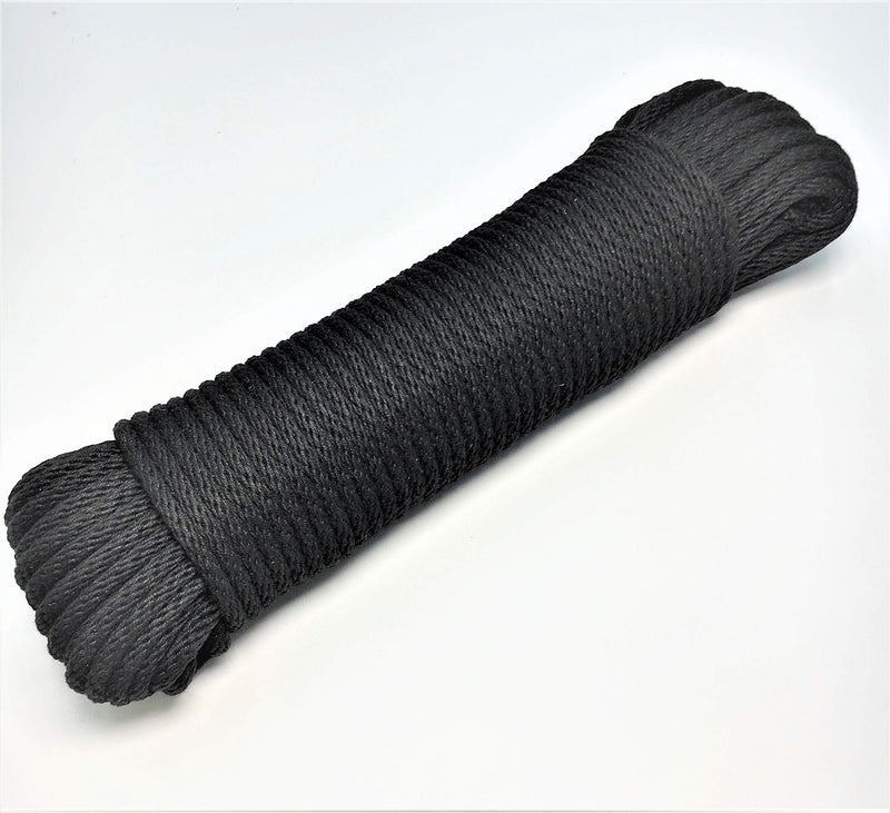  [AUSTRALIA] - Black Sash Cord, GREAT WHITE #10, 100ft, 5/16" x 100ft, Cotton, Tie Down, Camping, Rigging, Crafts, Theater, Window Replacement, Entertainment Grade, Jump Rope, DIY & Home Improvement, Made in USA