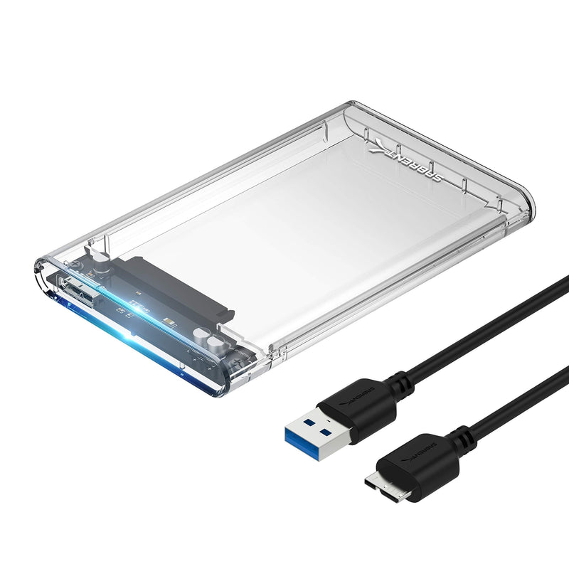  [AUSTRALIA] - SABRENT 2.5-Inch SATA to USB 3.0 Tool-Free Clear External Hard Drive Enclosure [Optimized for SSD, Supports UASP SATA III] (EC-OCUB)