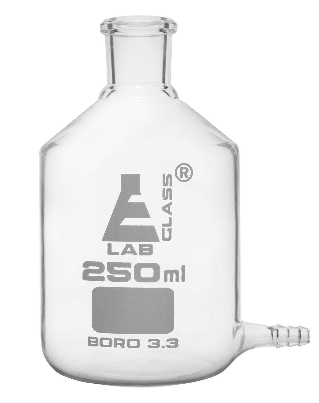Aspirator Bottle, 250ml - with Outlet for Tubing - Borosilicate Glass - Eisco Labs - LeoForward Australia