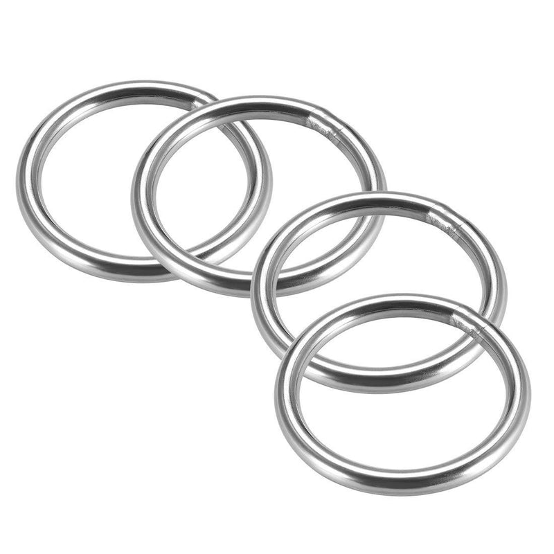  [AUSTRALIA] - uxcell Stainless Steel O Ring 40mm Outer Diameter 4mm Thickness Strapping Welded Round Rings 4pcs