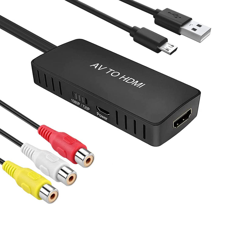  [AUSTRALIA] - RuiPuo RCA to HDMI Converter AV to HDMI Converter Composite to HDMI Adapter Support 1080P/ 720P Compatible with N64, PS one, PS2, PS3, STB, Xbox, VHS, VCR, Blue-Ray DVD Players TV and Projector…