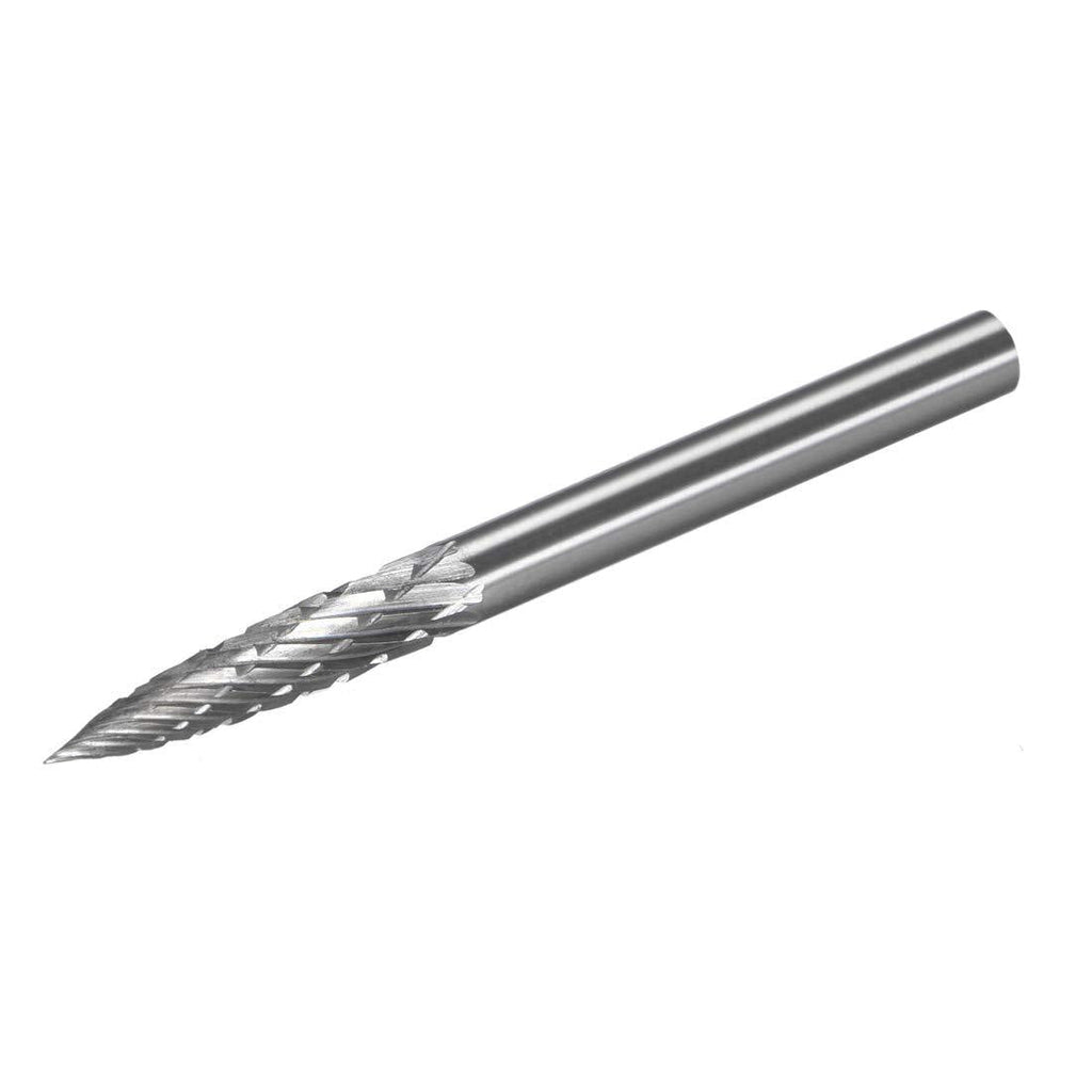 uxcell Tungsten Carbide Rotary Files 1/8" Shank, Double Cut Tree Shape Rotary Burrs Tool 3mm Dia, for Die Grinder Drill Bit Wood Soft Metal Carving Polishing Model Engineering - LeoForward Australia