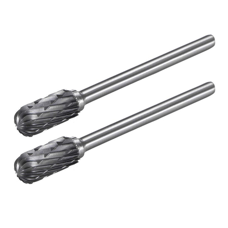 uxcell Tungsten Carbide Rotary Files 1/8" Shank, Double Cut Cylindrical Radius End Rotary Burrs Tool 6mm Dia, for Die Grinder Drill Bit Wood Soft Metal Carving Polishing, 2pcs - LeoForward Australia