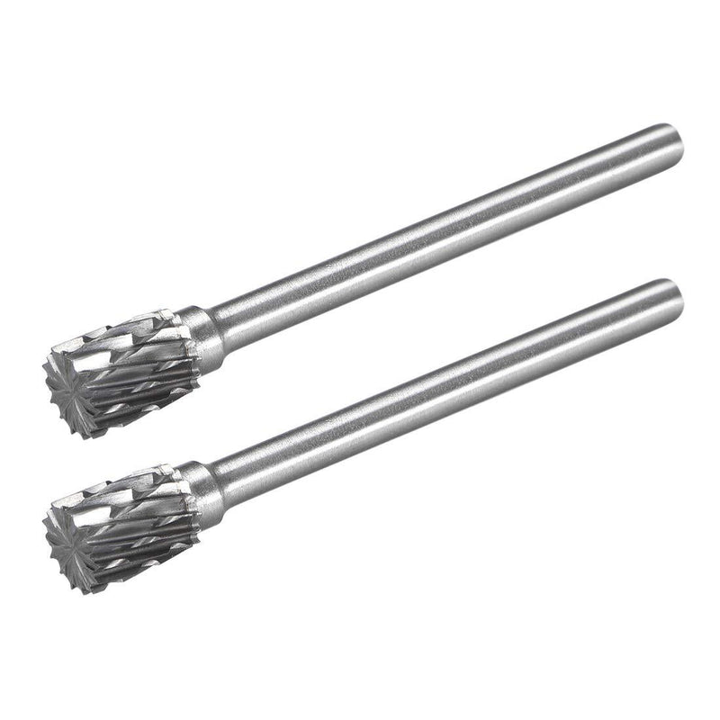 uxcell Tungsten Carbide Rotary Files 1/8" Shank, Double Cut Top Toothed Cylinder Shape Rotary Burrs Tool 6mm Dia, for Die Grinder Drill Bit Wood Soft Metal Carving Polishing, 2pcs - LeoForward Australia