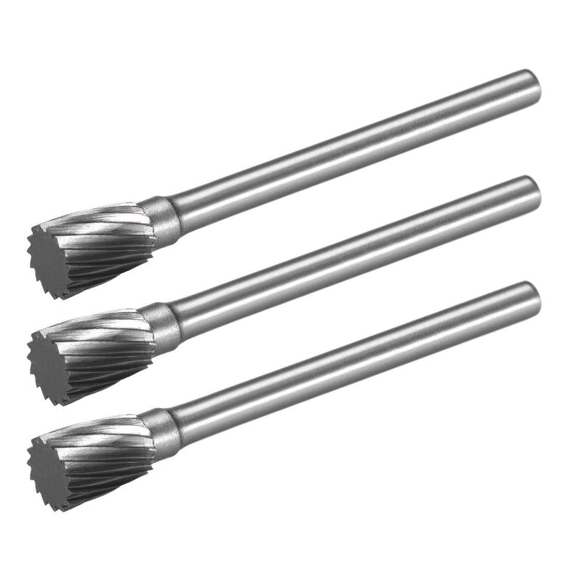 uxcell Tungsten Carbide Rotary Files 1/8" Shank, Single Cut Inverted Cone Rotary Burrs Tool 6mm Dia, for Die Grinder Drill Bit Alloy Steel Hard Metal Carving Polishing Drilling, 3pcs - LeoForward Australia